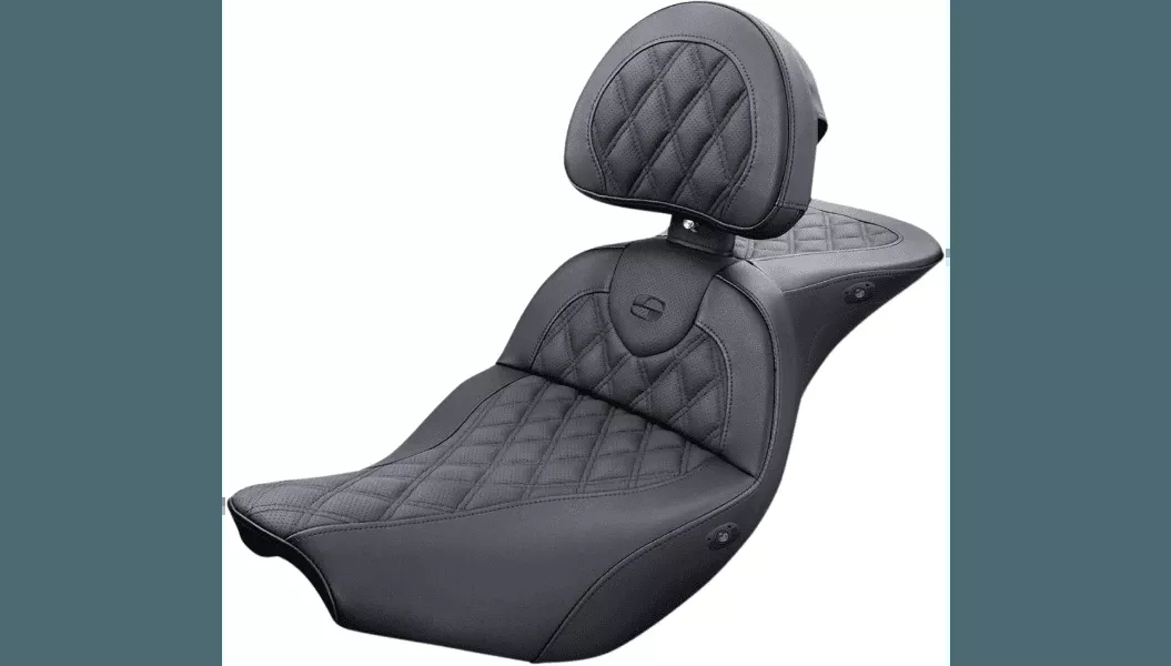 Saddlemen Roadsofa Lattice Stitch Heated Seat with Driver Backrest for '14-19 Indian Touring Models