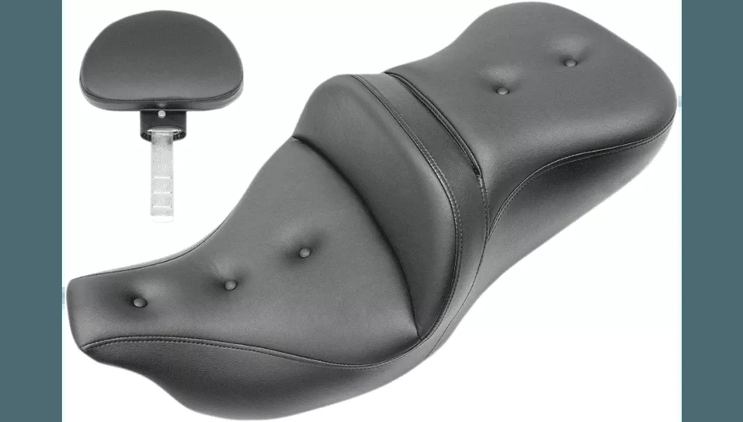 Saddlemen Roadsofa Pillow Top Seat (with Backrest) for '09-23 Harley Davidson Tri Glide FLHTCUTG - Black