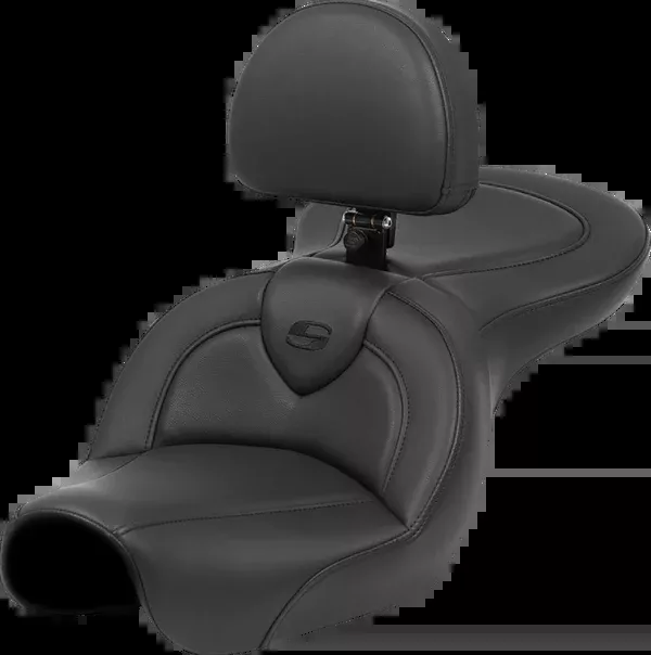 Saddlemen Roadsofa™ Seat - Black Stitch - With Backrest - FXD '04-'05