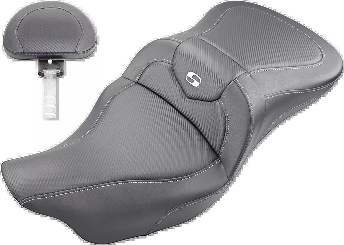 Saddlemen Roadsofa™ Seat - Carbon Fiber - with Backrest - FL '08-'24 - 808-07B-185BR