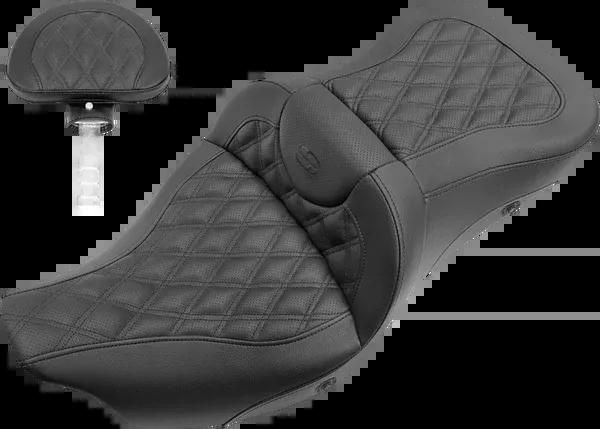 Saddlemen Roadsofa™ Seat - Heated - Full Lattice Stitch - With Backrest - Black - FL '09-'24