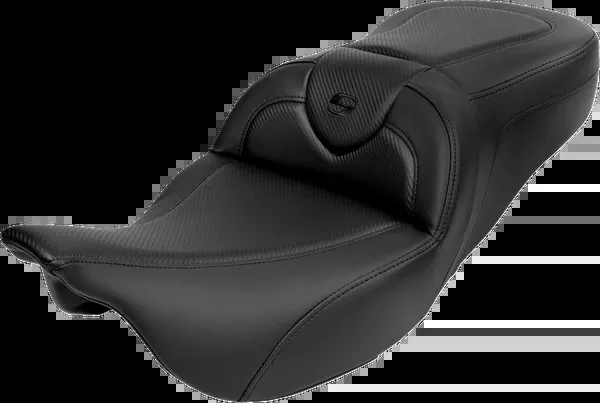 Saddlemen Roadsofa™ Seat - With Backrest - Carbon Fiber - Black Stitch - FL '08-'19