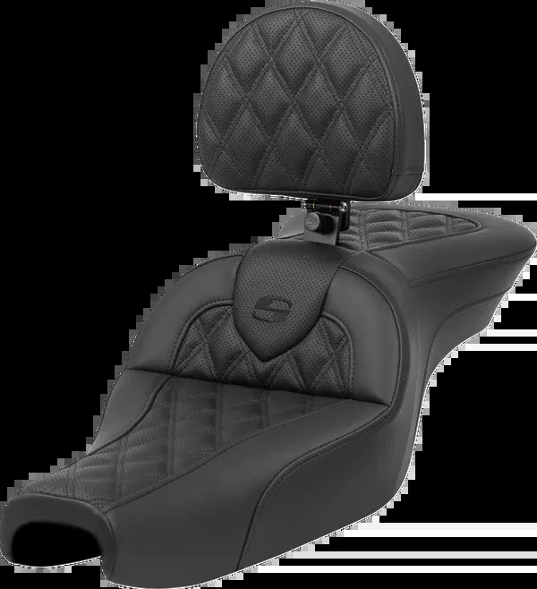 Saddlemen Roadsofa™ Seat - With Backrest - Lattice Stitch - XL '04-'22