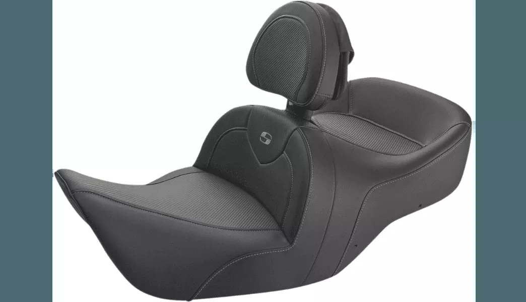 Saddlemen Roadsofa Seat with Driver Backrest for '01-10 Honda GL1800 Gold Wing - Carbon Fiber