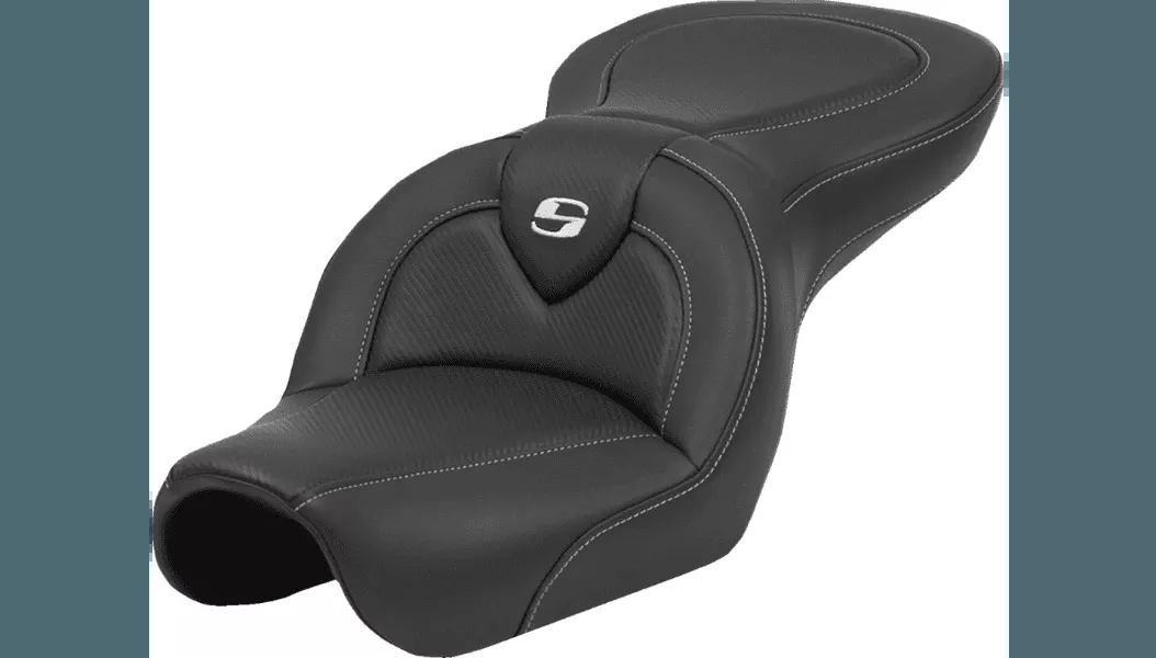Saddlemen Roadsofa Seat without Backrest for '04-05 Harley Davidson Dyna Models - Carbon Fiber