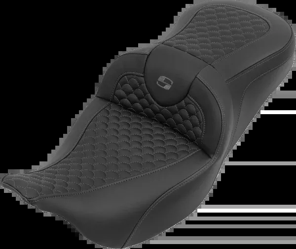 Saddlemen Roadsofa™ Seat - Without Backrest - Dragon Stitch - Gray Stitch - FLH/FLT '08-'25