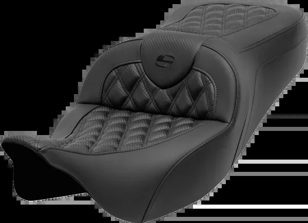 Saddlemen Roadsofa™ Seat - Without Backrest - Lattice Stitch - Carbon Fiber - FL '08-'23
