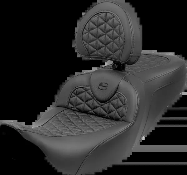 Saddlemen RoadSofa™ Tri Gripper Seat - Extended Reach - W/ Backrest - FLH/FLT '08-'25