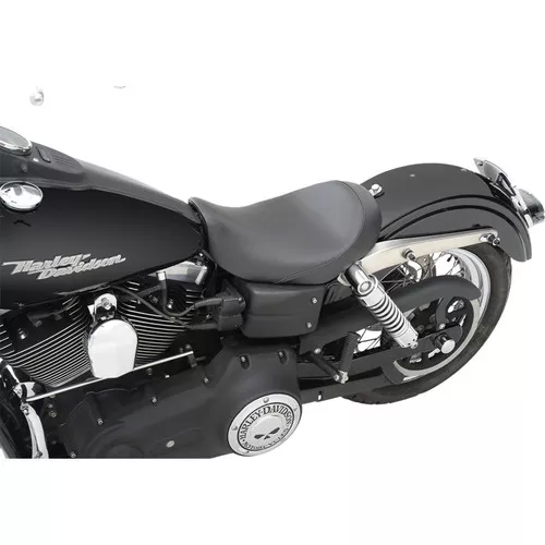 Saddlemen S3 Super Slammed Solo Seat for 2006-2017 Harley Dyna - Leather-Grain SaddleHyde
