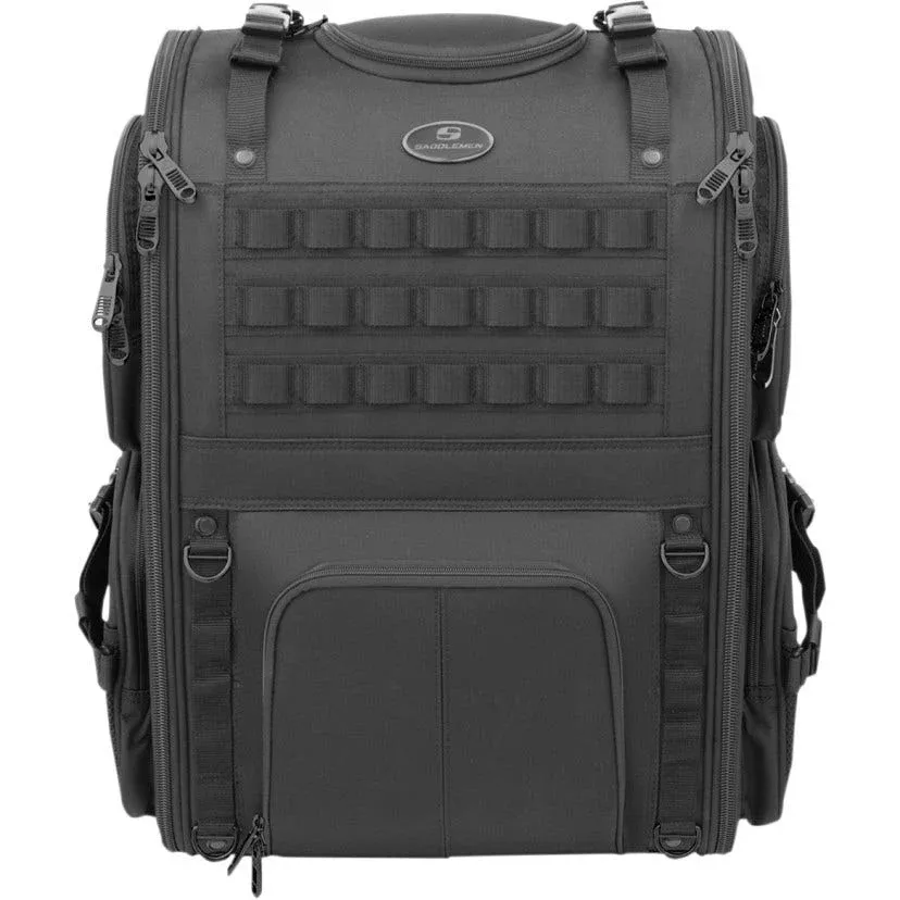 Saddlemen S3500 Black Tactical MOLLE Sissy Bar Bag Luggage Harley & Metric