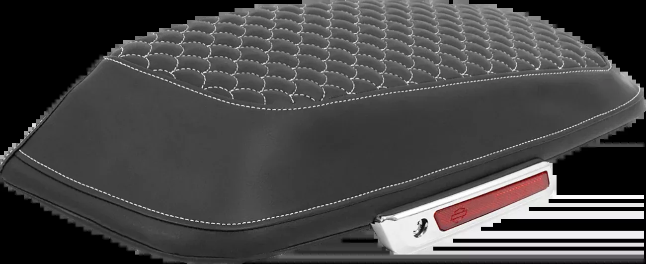 Saddlemen Saddlebag Lid Covers - Dragon Scale - White Stitch - FLH/FLT '14-'25 - L870-14-20906