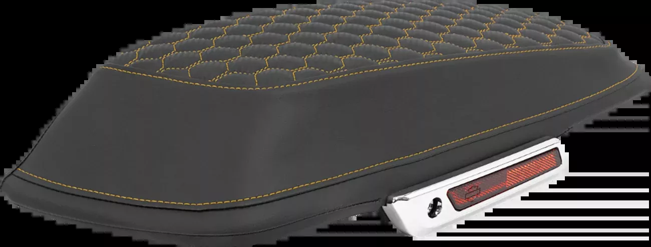 Saddlemen Saddlebag Lid Covers - Honeycomb - Gold Stitch - FLT/FLH '14-'25 - L870-14-19007