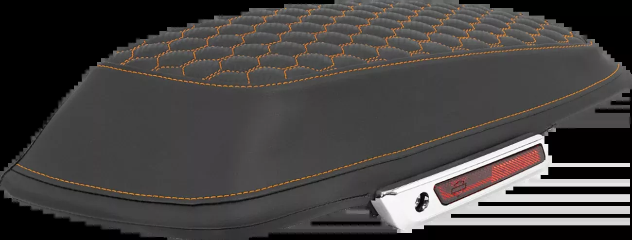 Saddlemen Saddlebag Lid Covers - Honeycomb - Orange Stitch - FLT/FLH '14-'25 - L870-14-19003