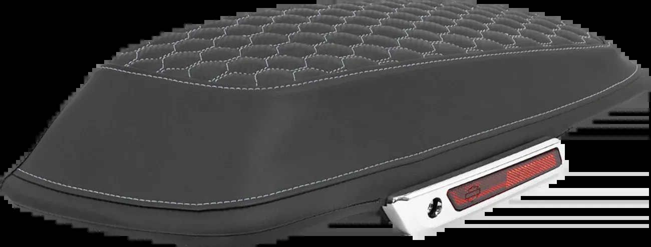 Saddlemen Saddlebag Lid Covers - Honeycomb - Silver Stitch - FLT/FLH '14-'25 - L870-14-19005