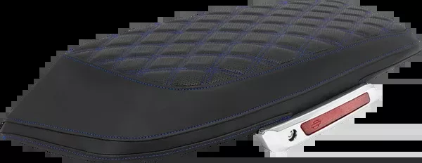 Saddlemen Saddlebag Lid Covers – Lattice – Blue Stitch – FLH/FLT ’23-’25