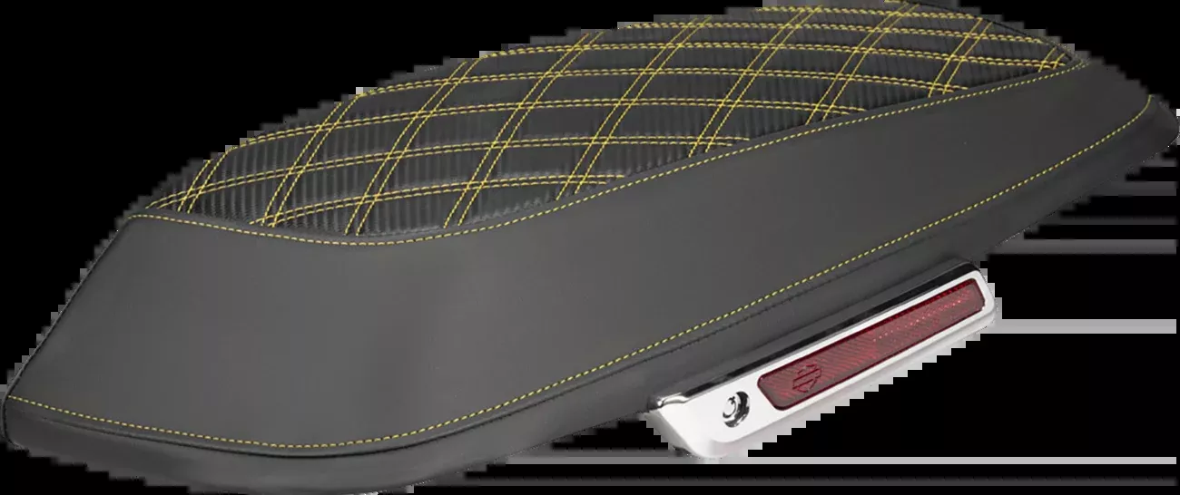 Saddlemen Saddlebag Lid Covers - Lattice - Carbon Fiber - Gold Stitch - FLH/FLT '14-'24 - L870-14-20707