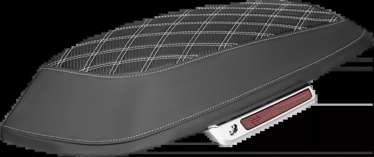 Saddlemen Saddlebag Lid Covers - Lattice - Carbon Fiber - White Stitch - FLH/FLT '14-'24 - L870-14-20706