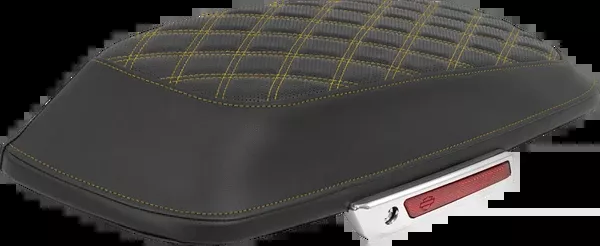 Saddlemen Saddlebag Lid Covers – Lattice – Gold Stitch – FLH/FLT ’14-’25