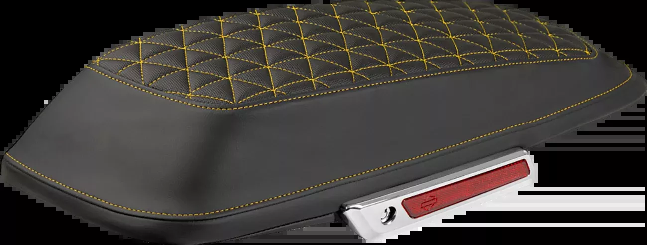 Saddlemen Saddlebag Lid Covers - Tri-Gripper - Gold Stitch - FLH/FLT '14-'25 - L870-14-21107