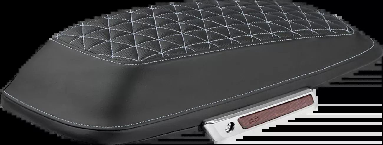 Saddlemen Saddlebag Lid Covers - Tri-Gripper - Silver Stitch - FLH/FLT '14-'25 - L870-14-21105