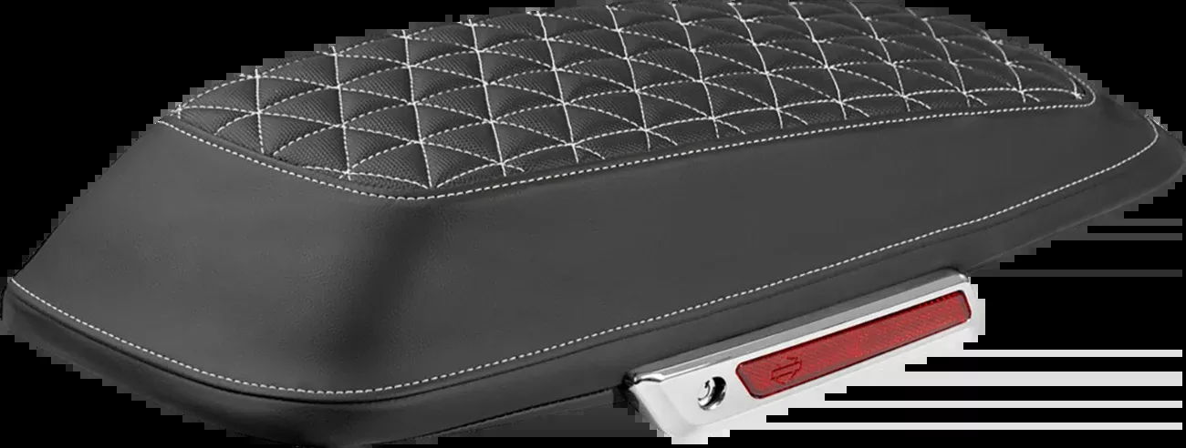 Saddlemen Saddlebag Lid Covers - Tri-Gripper - White Stitch - FLH/FLT '14-'25 - L870-14-21106