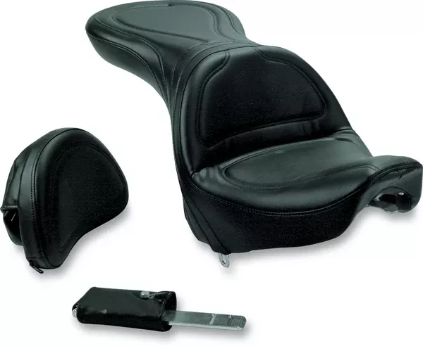 Saddlemen Seat - Explorer™ - With Backrest - Stitched - Black - FXSTD '00-07