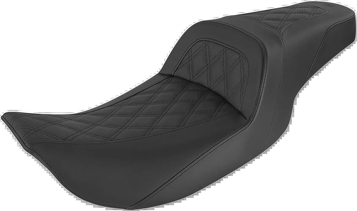 Saddlemen Slim Seat - Black - Lattice Stitch - '99-'07 FL - 897-06-162