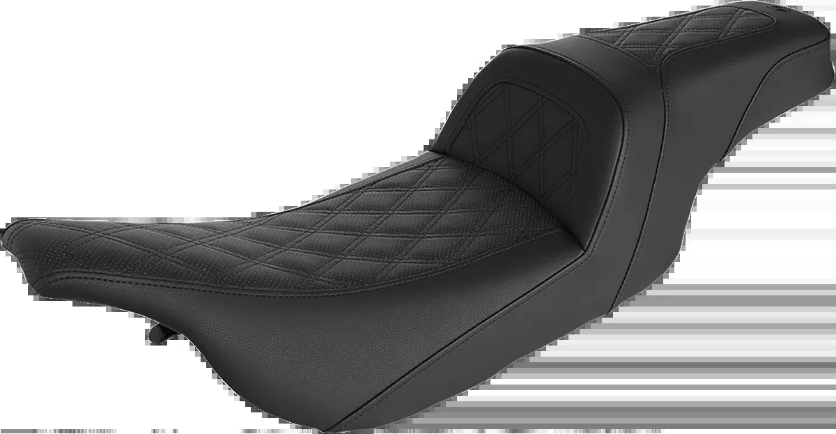 Saddlemen Slim Seat - Black - Lattice Stitch - '99-'07 FLHT/FLTR - 897-07-162