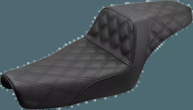 Saddlemen Step Up Seat for '04-Up Harley-Davidson Sportster with 3.3 Gallon Tank - Black Lattice Stitch