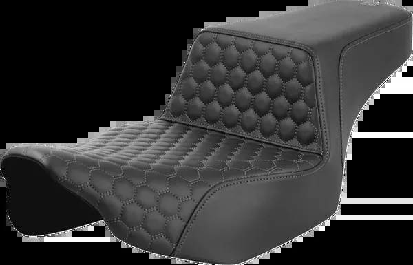 Saddlemen Step-Up Seat – Extended Reach – Front Honeycomb – Gray Stitch – FL ’23-’24