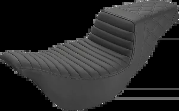 Saddlemen Step-Up Seat – Extended Reach – Front Tuck-N-Roll/Rear Lattice Stitch – Black – FL ’08-’24