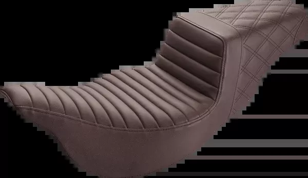 Saddlemen Step-Up Seat - Extended Reach - Front Tuck-N-Roll/Rear Lattice Stitch - Brown - FL '08-'24