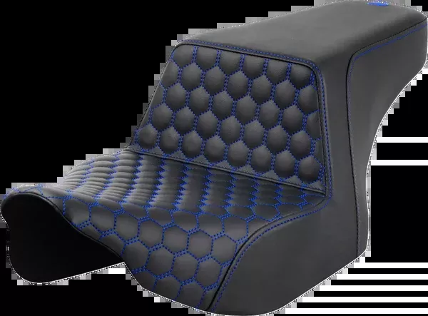 Saddlemen Step-Up Seat - Front Honeycomb - Blue Stitching - FL '23-'24