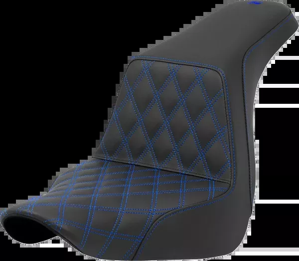 Saddlemen Step-Up Seat – Front Lattice Stitch – Blue Stitch – FXLR/FLSB ’18-’24