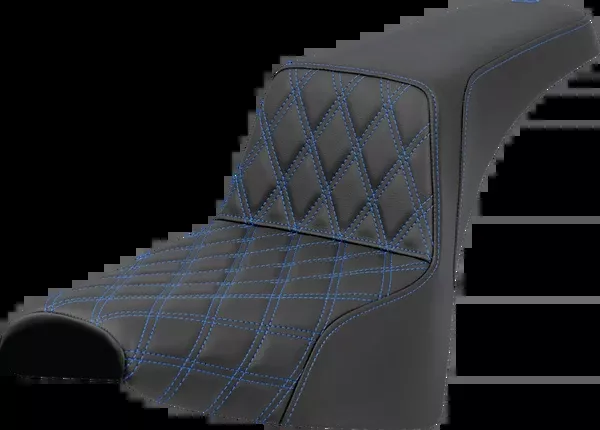 Saddlemen Step-Up Seat - Front Lattice Stitch - Blue Stitch - FXST/FXBB '18-'25