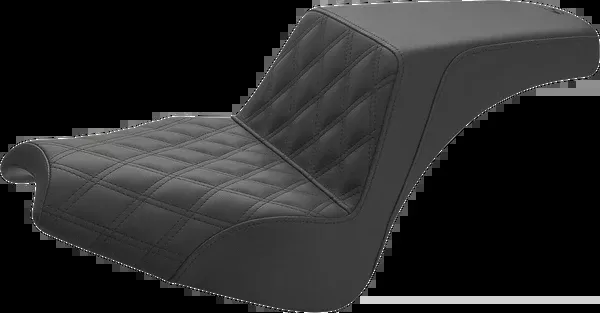 Saddlemen Step-Up Seat - Front Lattice Stitch/Rear Smooth - Black - Chief