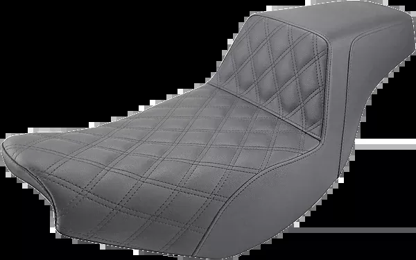 Saddlemen Step-Up Seat - Front Lattice Stitch/Rear Smooth - Black - Indian