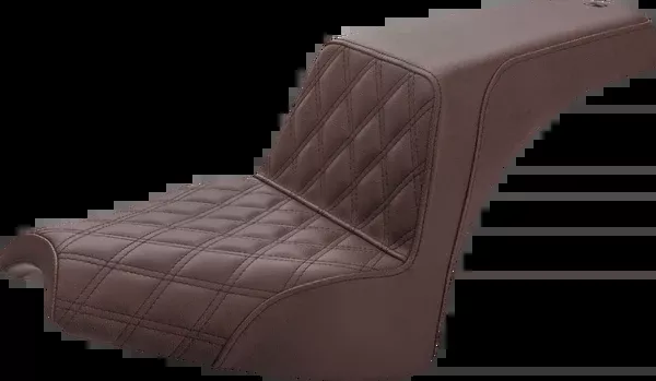 Saddlemen Step-Up Seat - Front Lattice Stitch/Rear Smooth - Brown - Chief