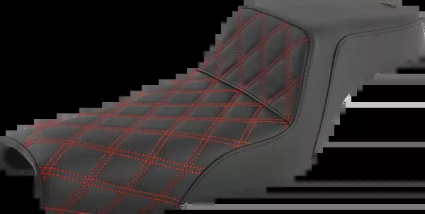 Saddlemen Step-Up Seat - Front Lattice Stitch/With Red Stitching - Black - XL