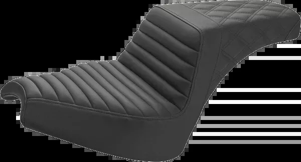 Saddlemen Step-Up Seat - Front Tuck-N'-Roll/Rear Lattice Stitch - Black - Chief