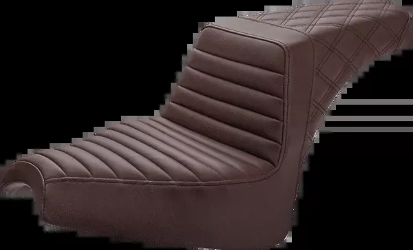 Saddlemen Step-Up Seat - Front Tuck-N'-Roll/Rear Lattice Stitch - Brown - Chief