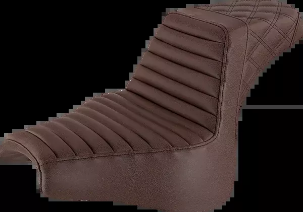 Saddlemen Step-Up Seat - Front Tuck-N-Roll/Rear Lattice Stitch - Brown - FXFB/S '18-'23