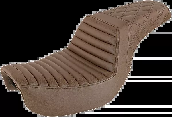 Saddlemen Step-Up Seat - Front Tuck-N-Roll/Rear Lattice Stitch - Brown