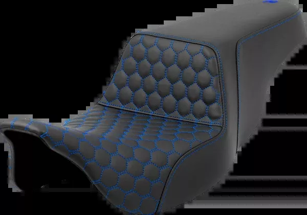 Saddlemen Step-Up Seat – Honeycomb – Blue Stitching – FL ’08-’23