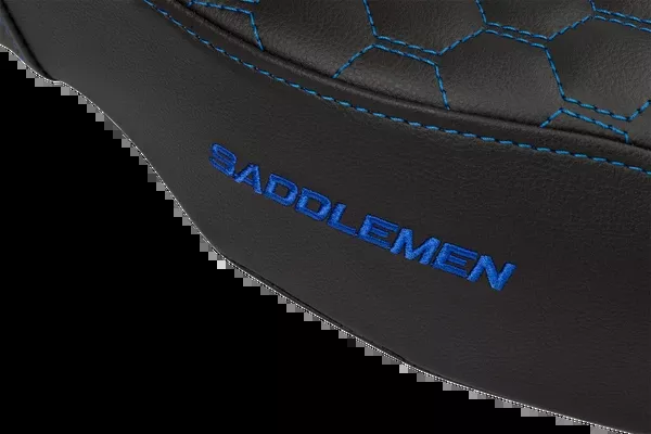 Saddlemen Step-Up Seat – Honeycomb – Extended Reach – Blue Stitching – FL ’08-’23