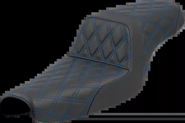 Saddlemen Step-Up Seat - Lattice Stitch - Blue Stitch - XL '04-'22