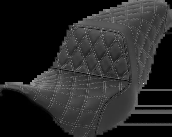 Saddlemen Step-Up Seat - Lattice Stitch - Gray Stitch - FLH/FLT '08-'23