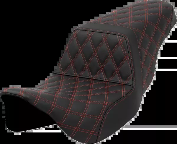 Saddlemen Step-Up Seat - Lattice Stitch - Red Stitch - FLH/FLT '08-'23