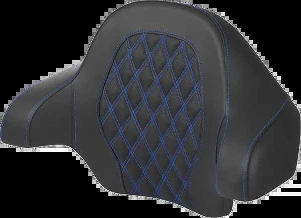 Saddlemen Tour-Pak Backrest Pad – Lattice Stitch – Blue Stitch – FL ’14-’24