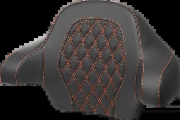 Saddlemen Tour-Pak Backrest Pad - Lattice Stitch - Orange Stitch - FL '14-'24